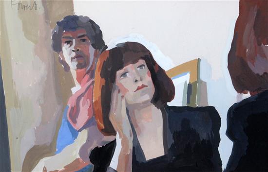 § Archie Forrest (1950-) The Artist and his Wife, 12 x 18.5in.